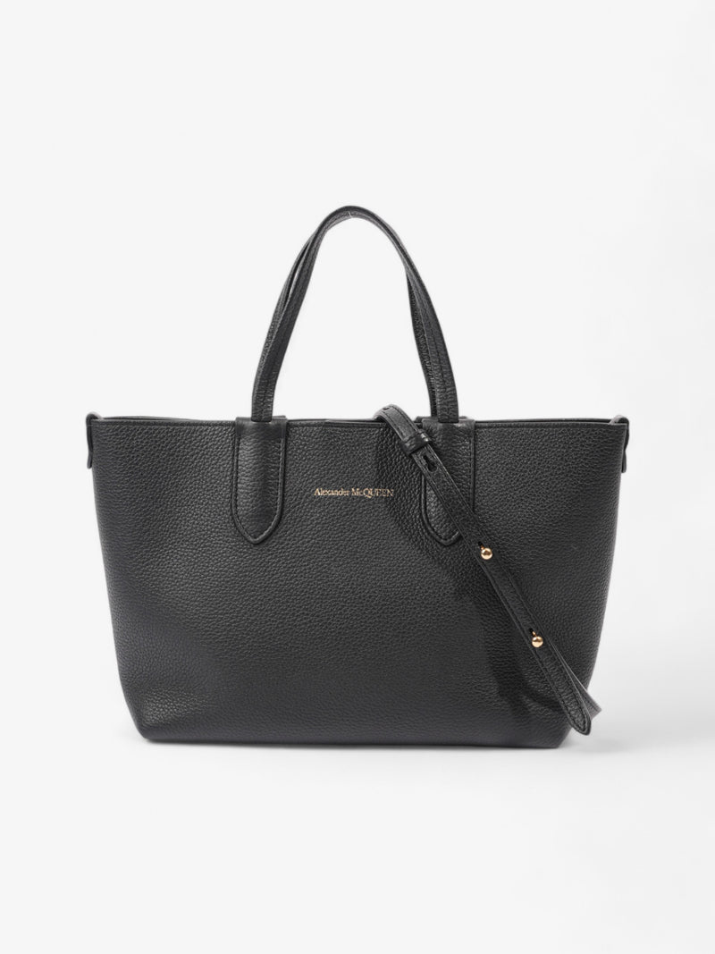  Alexander McQueen Shopper Tote Black Leather Small