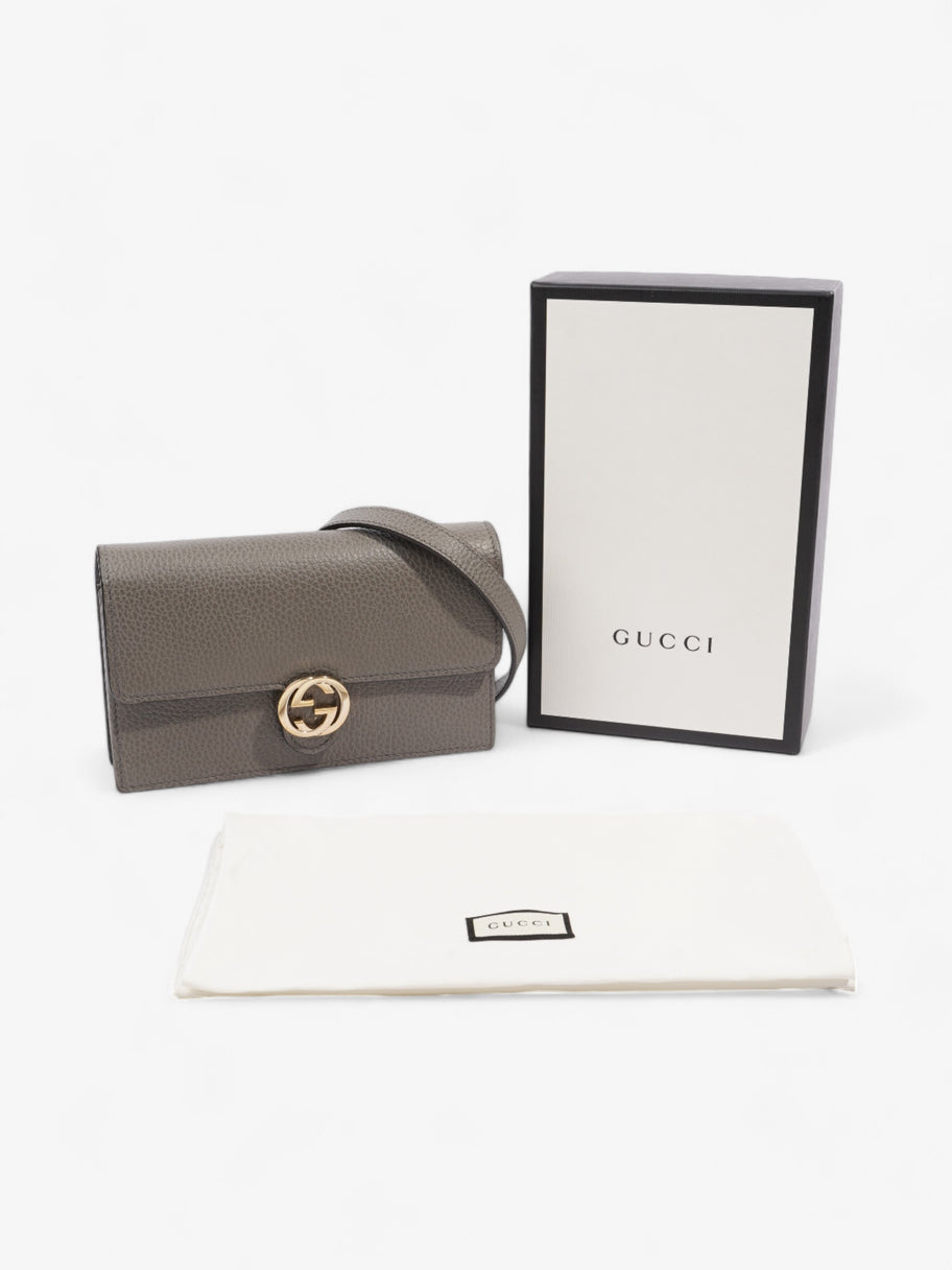 Gucci Interlocking G Chain Wallet Grey Leather Image 8