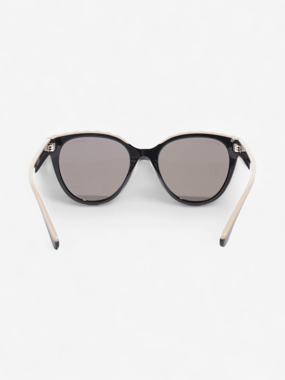 Chanel CC Butterfly Sunglasses Black / Beige Acetate 140mm Image 3