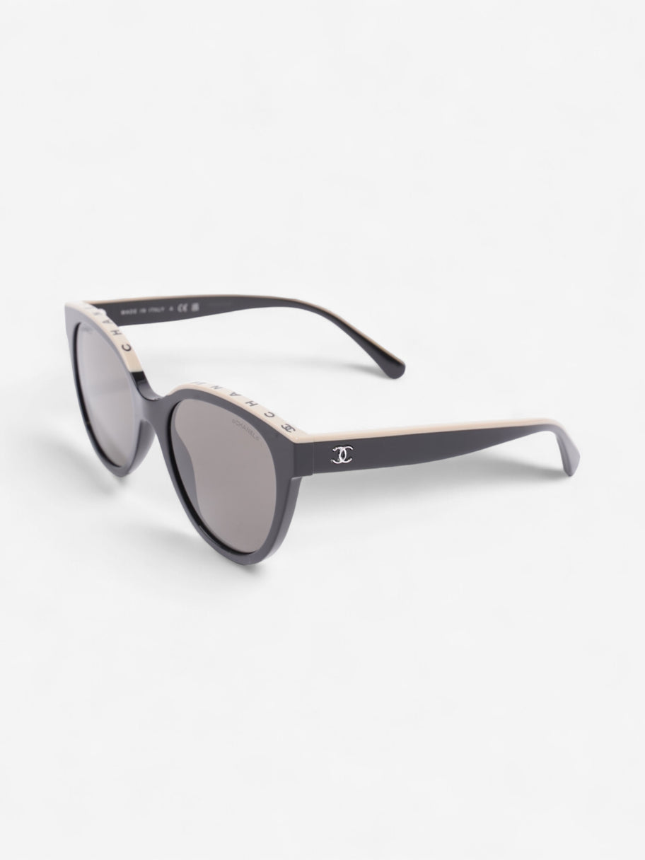 Chanel CC Butterfly Sunglasses Black / Beige Acetate 140mm Image 5