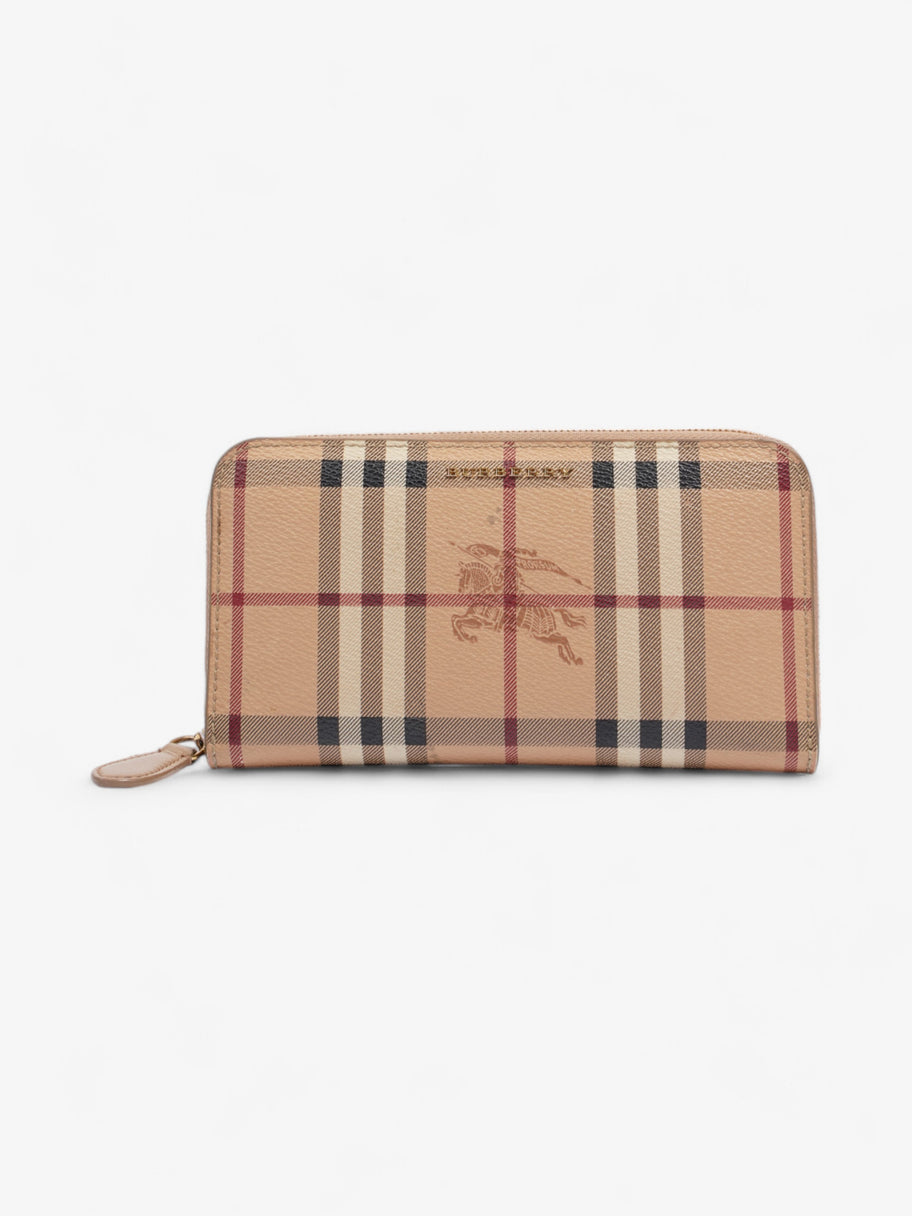 Burberry Zip Around Wallet Haymarket Check Canvas Image 1