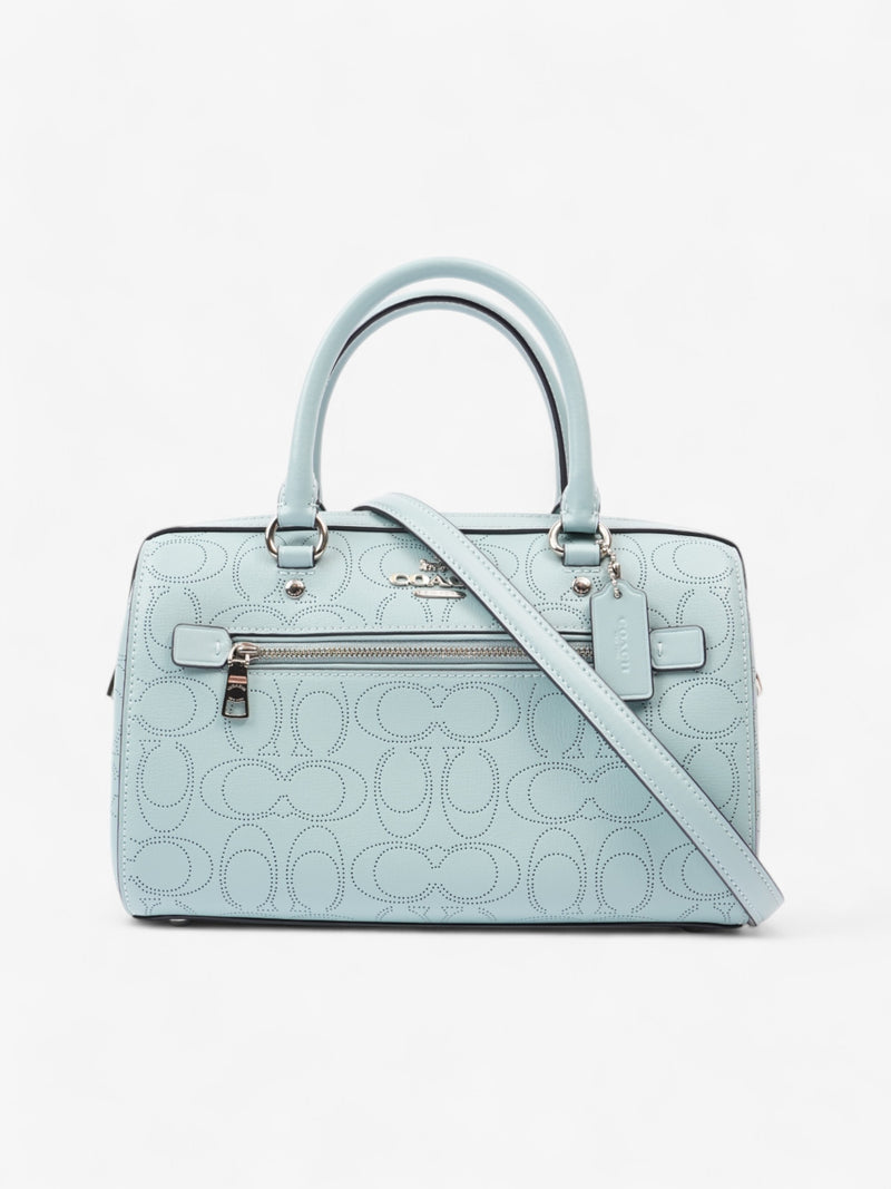  Coach Rowan Satchel Light Blue Leather