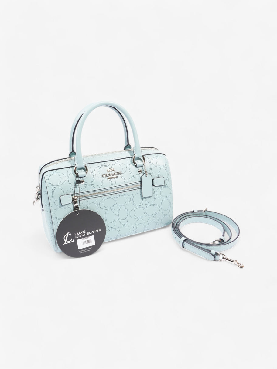 Coach Rowan Satchel Light Blue Leather Image 10