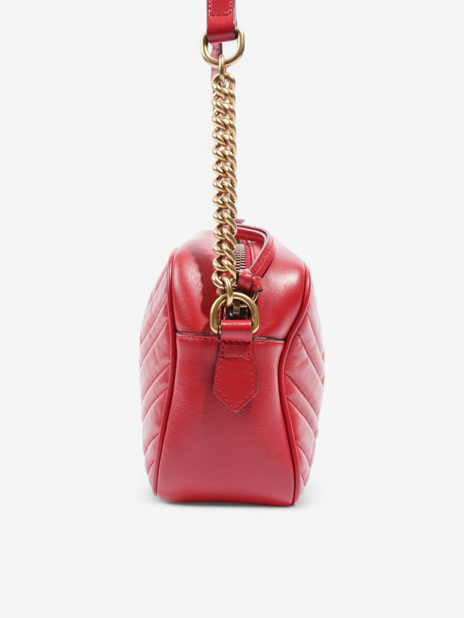 Gucci Marmont Zip Red Matelasse Leather Small Image 5