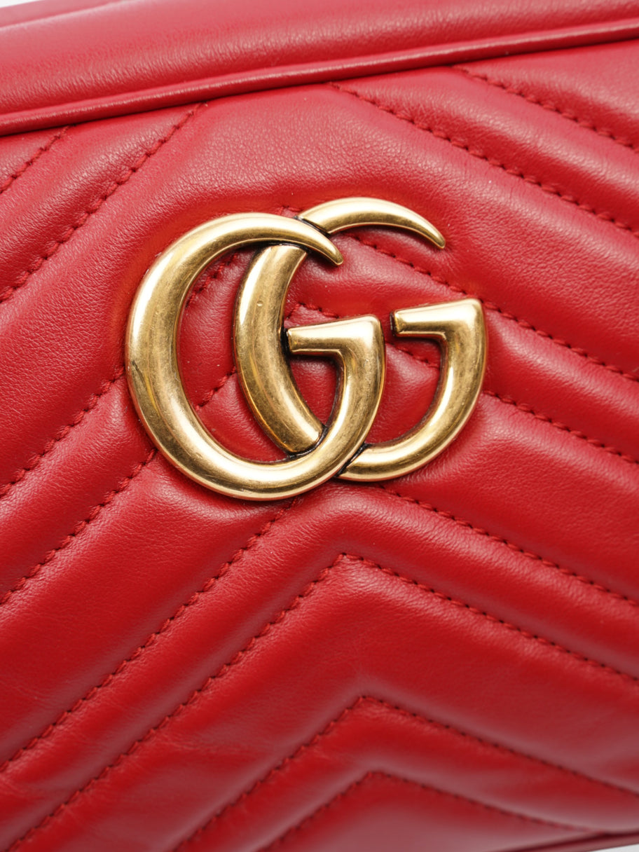 Gucci Marmont Zip Red Matelasse Leather Small Image 7