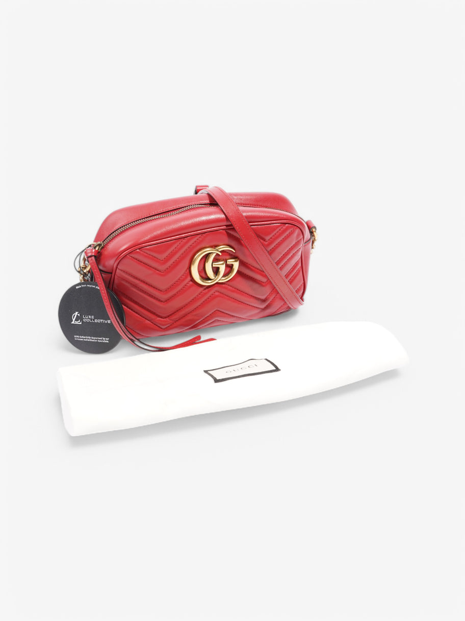 Gucci Marmont Zip Red Matelasse Leather Small Image 9