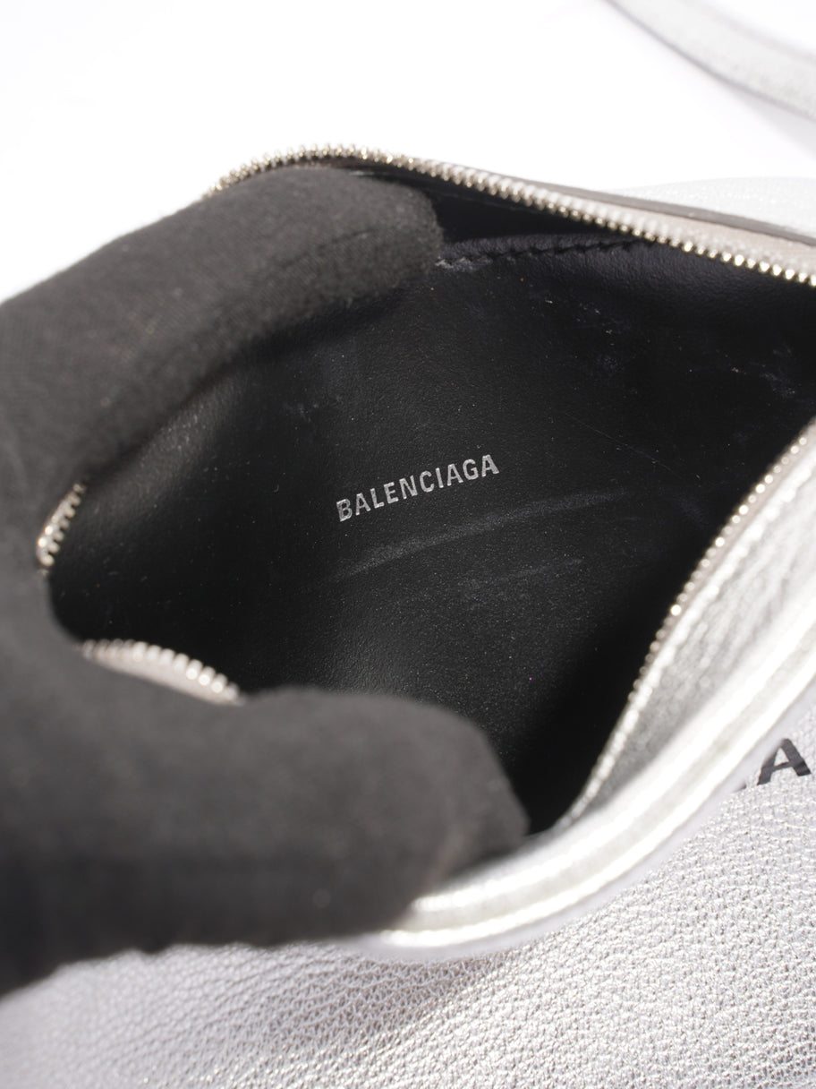 Balenciaga Camera Bag Silver Goatskin Leather XS Image 8