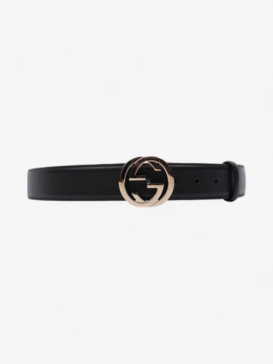 Gucci Interlocking G Belt Black / Gold Leather 100cm / 40