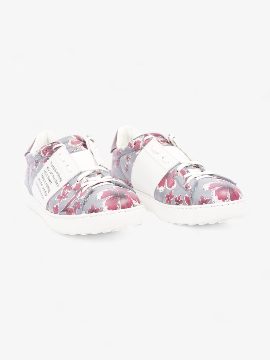 Floral Open Sneakers Dark Red / Grey Leather EU 43.5 UK 9.5 Image 2