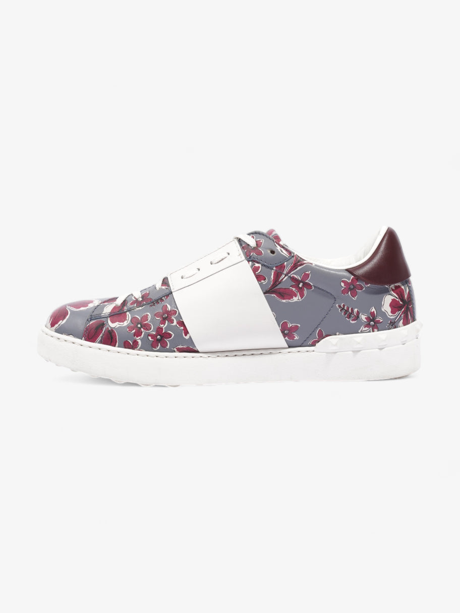 Floral Open Sneakers Dark Red / Grey Leather EU 43.5 UK 9.5 Image 3