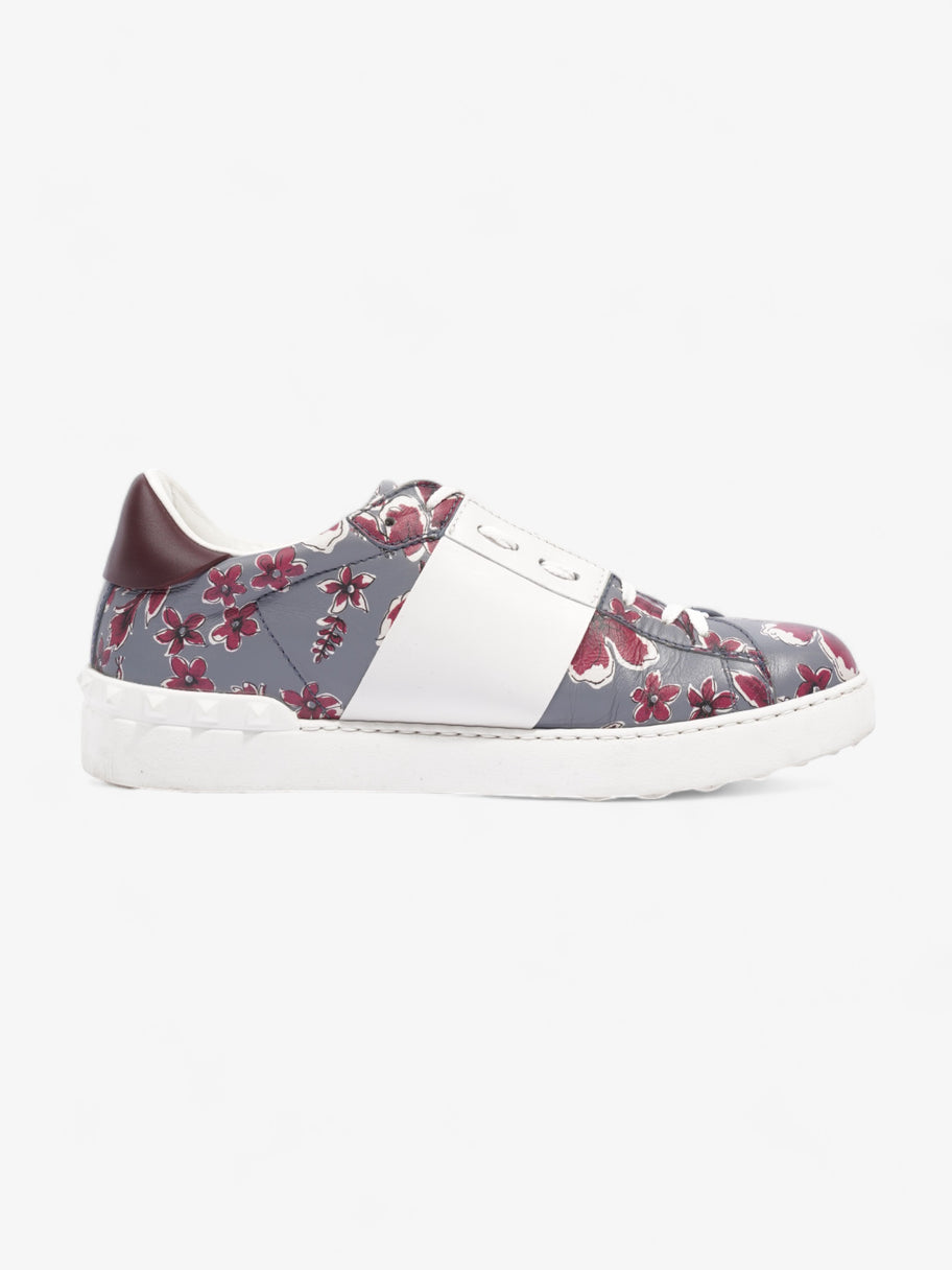 Floral Open Sneakers Dark Red / Grey Leather EU 43.5 UK 9.5 Image 4