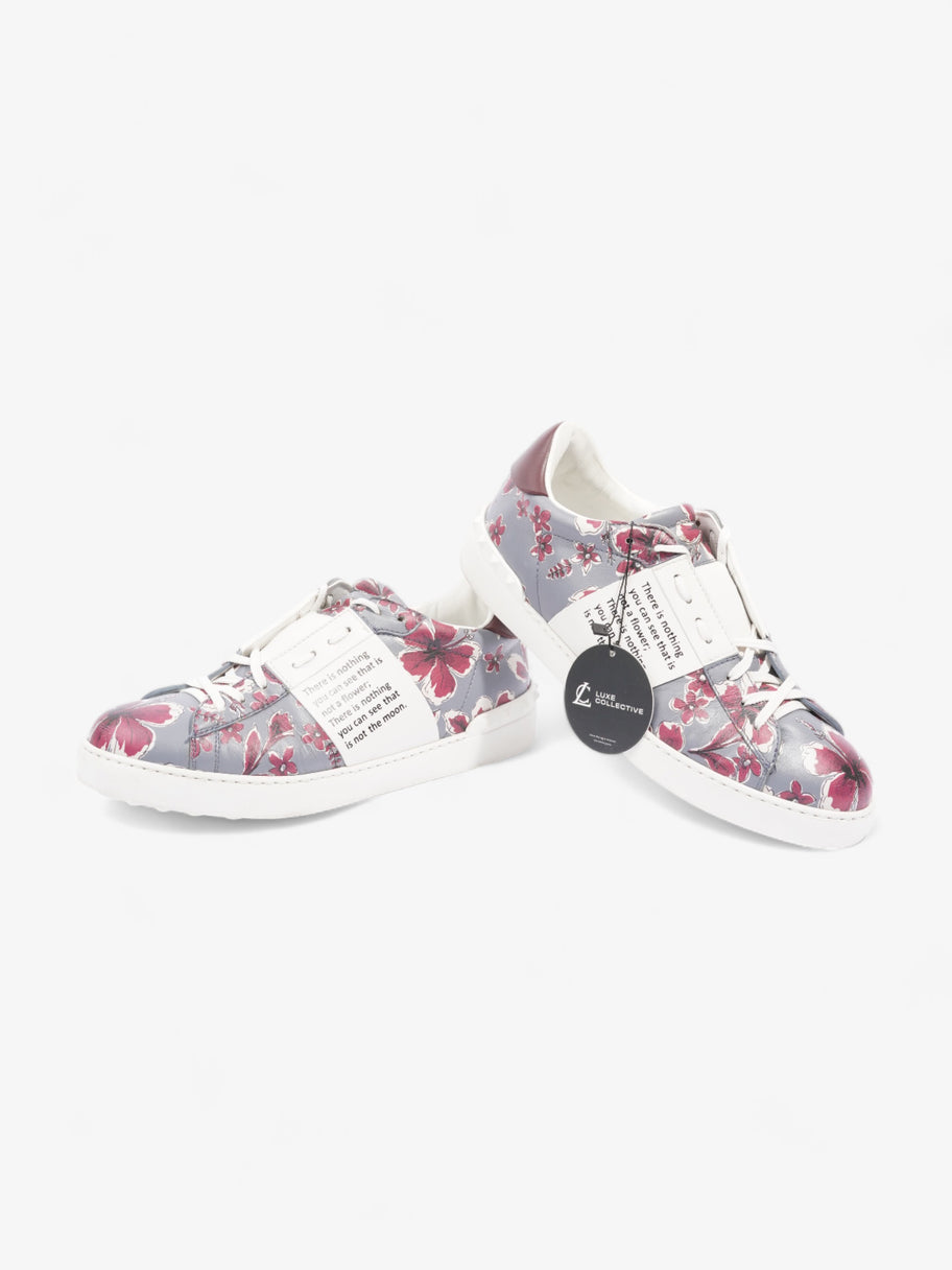 Floral Open Sneakers Dark Red / Grey Leather EU 43.5 UK 9.5 Image 9