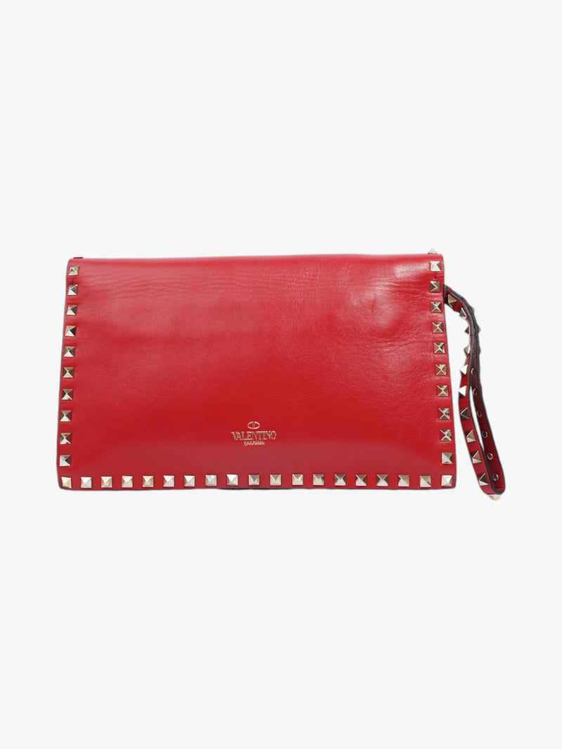  Valentino Rockstud Wristlet Red Leather