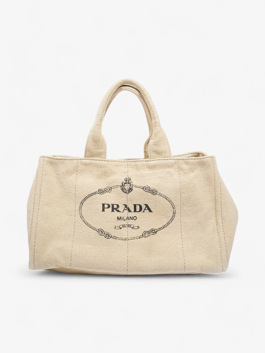 Prada Canapa Tote Cream Canvas Large Image 1