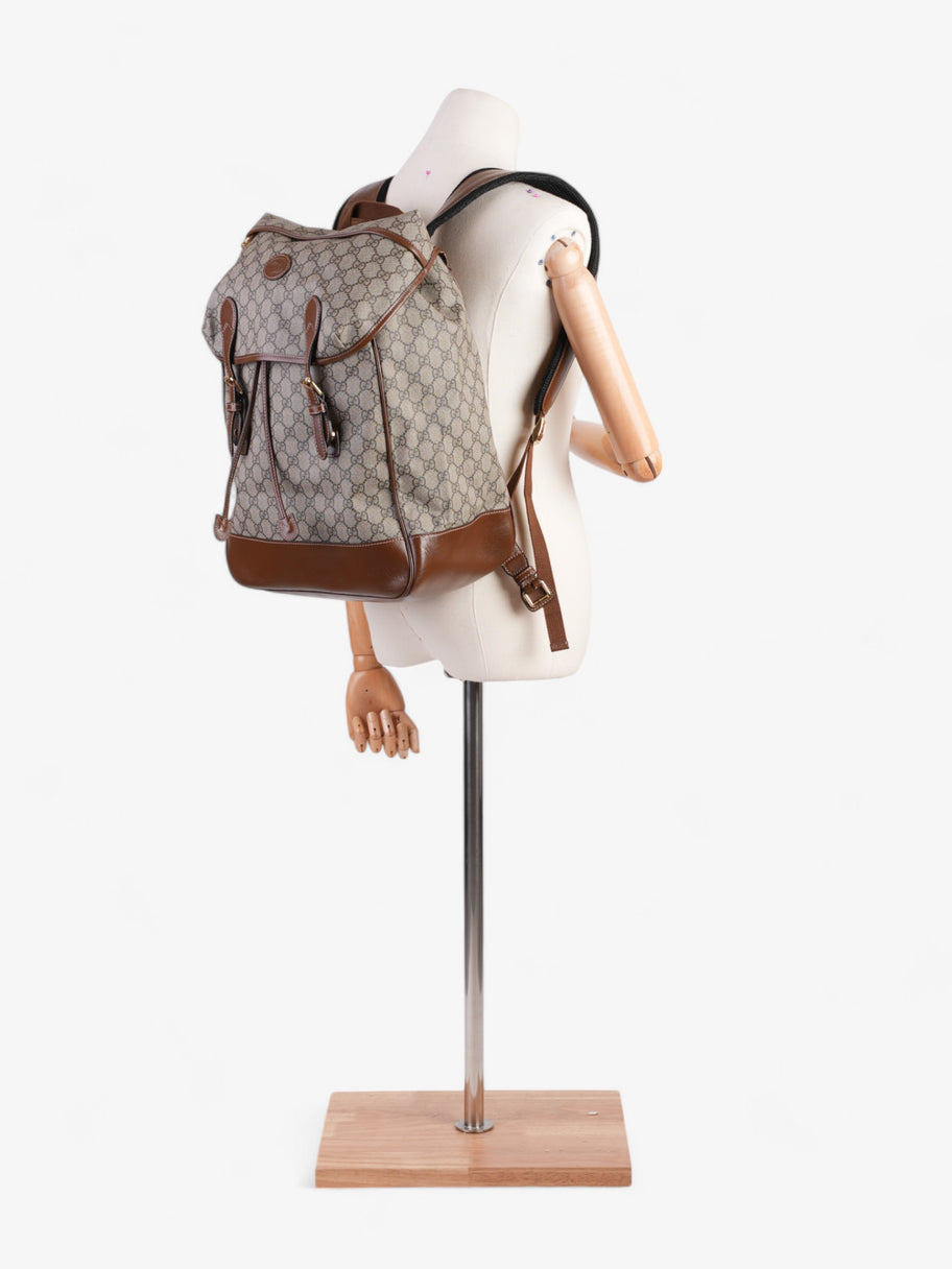 Gucci Backpack with Interlocking G GG Supreme / Brown Coated Canvas Image 2