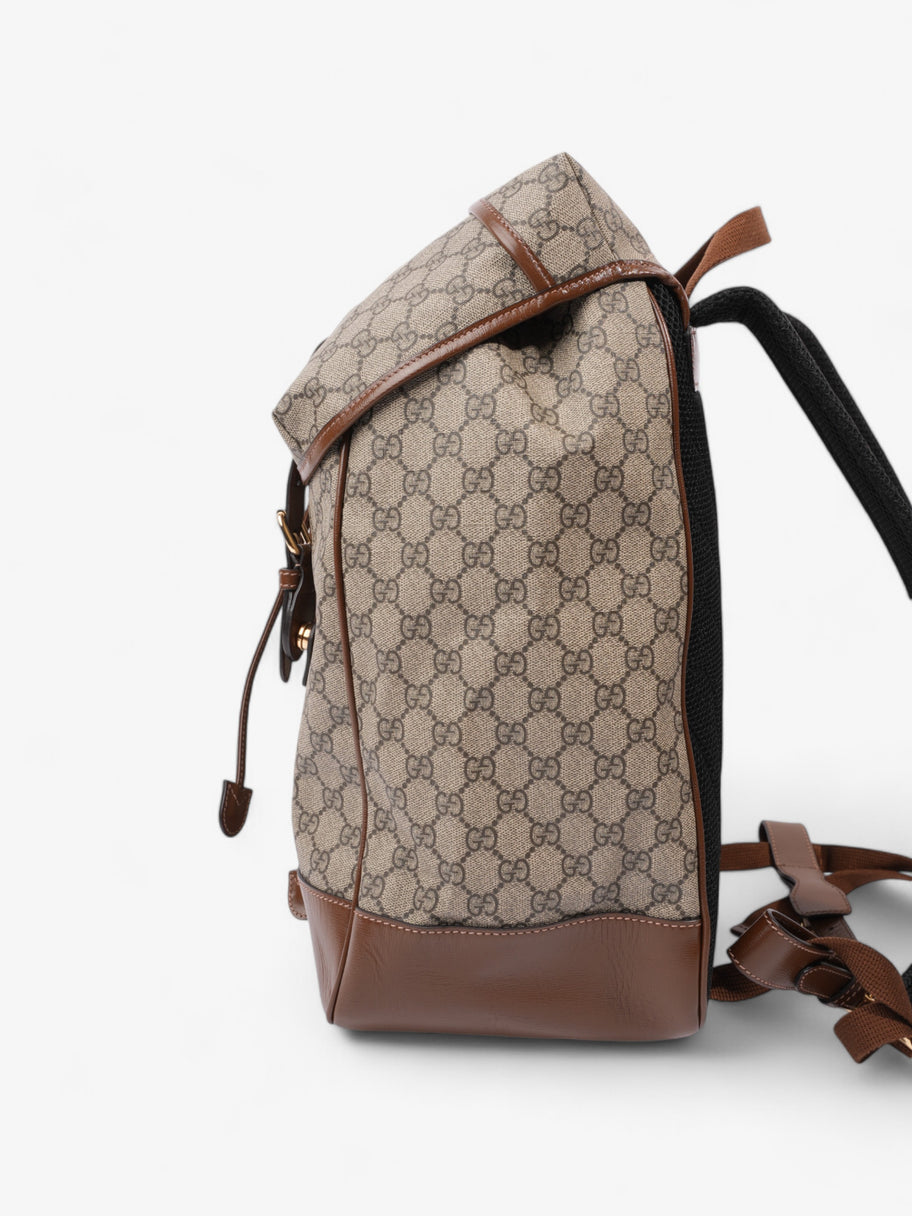 Gucci Backpack with Interlocking G GG Supreme / Brown Coated Canvas Image 3