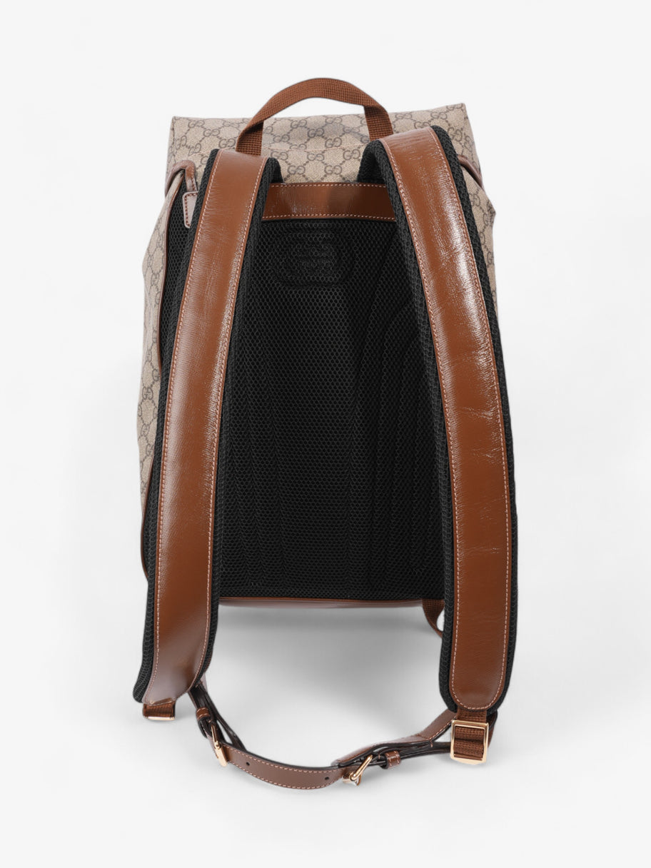 Gucci Backpack with Interlocking G GG Supreme / Brown Coated Canvas Image 4