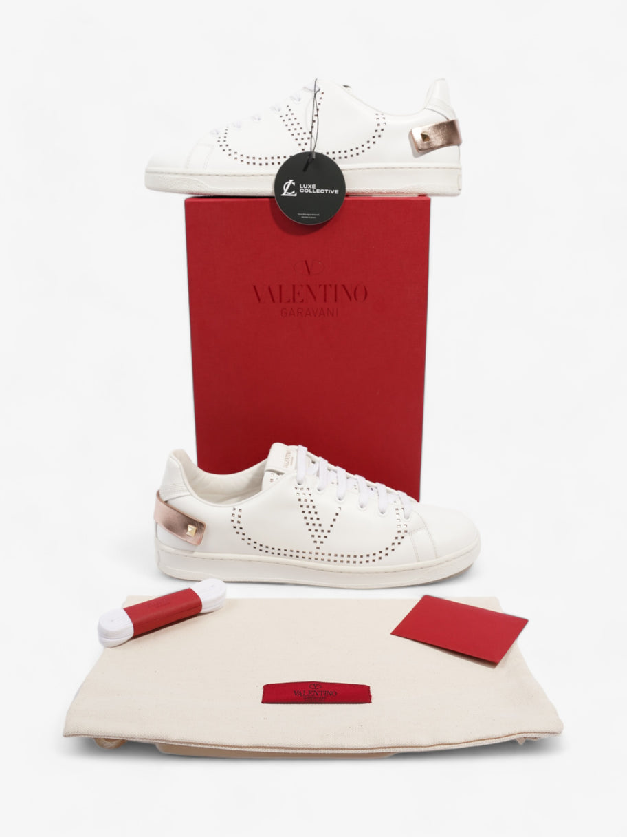 Valentino Backnet Sneakers White / Rose Gold Tab Leather EU 40 UK 7 Image 10