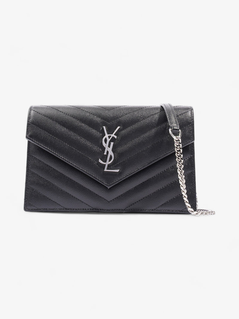  Saint Laurent Cassandre Envelope Black Grained Leather