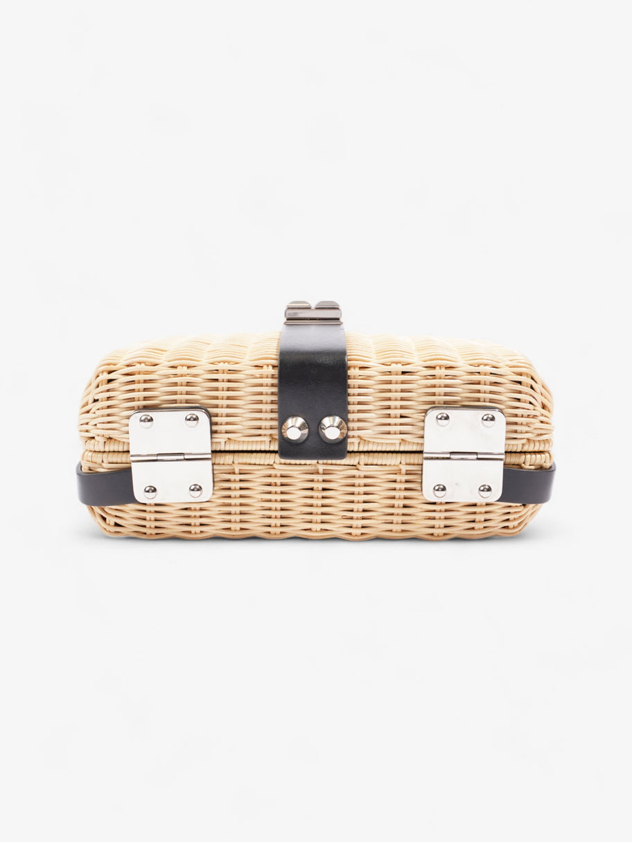 Prada Wicker Top Handle Black / Natural Wicker Image 6