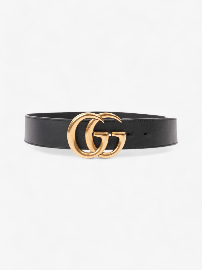  Gucci GG Marmont 2015 Re-Edition Wide Belt Black / Gold Leather 75cm / 30