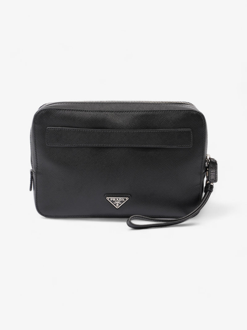  Prada Zipped Clutch Black Saffiano Leather