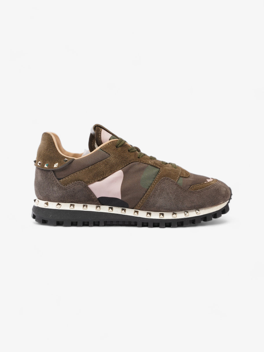 Valentino Rockstud Sneaker Khaki Camo Suede EU 36 UK 3 Image 1