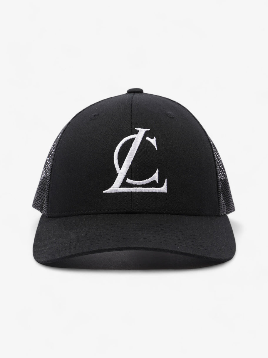 Knockoff Luxury Logo Trucker Cap Black / White Image 1