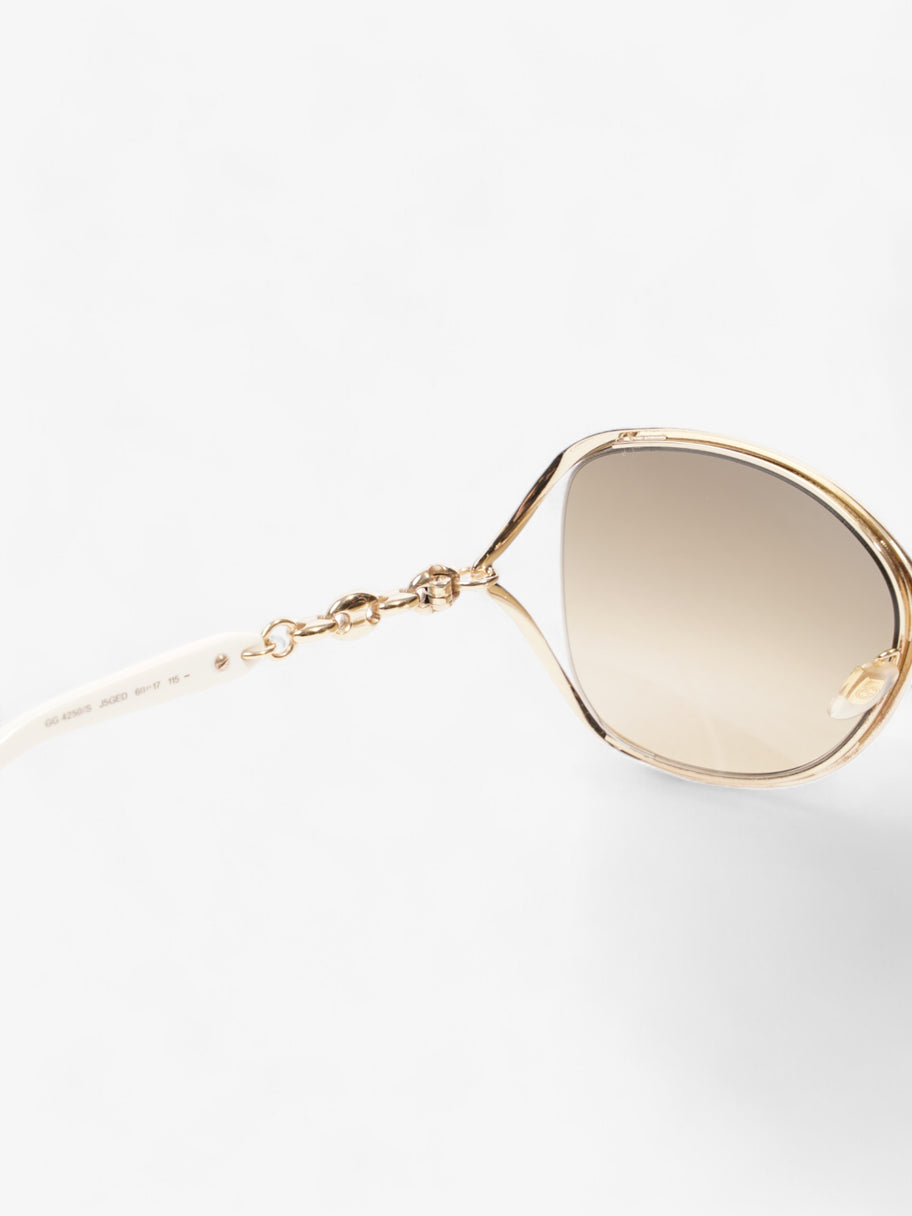 Gucci Oversized Sunglasses Gold / White Base Metal Image 5