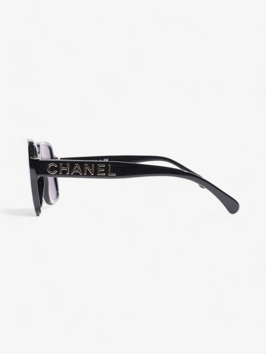 Chanel Square Framed Sunglasses Black / Gold Acetate 140mm Image 2