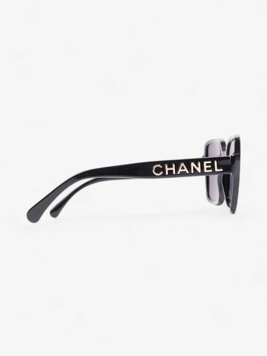 Chanel Square Framed Sunglasses Black / Gold Acetate 140mm Image 4