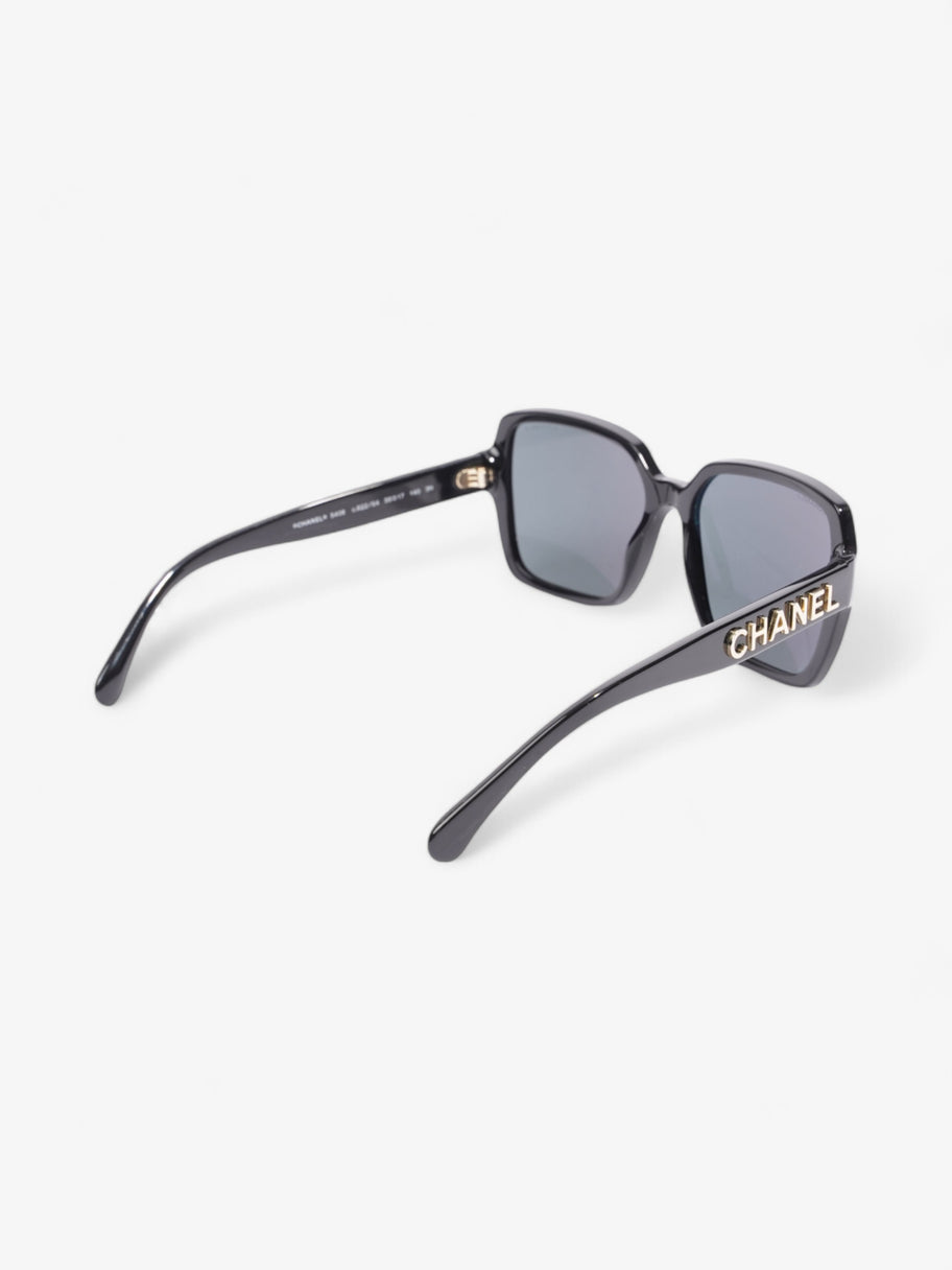 Chanel Square Framed Sunglasses Black / Gold Acetate 140mm Image 7