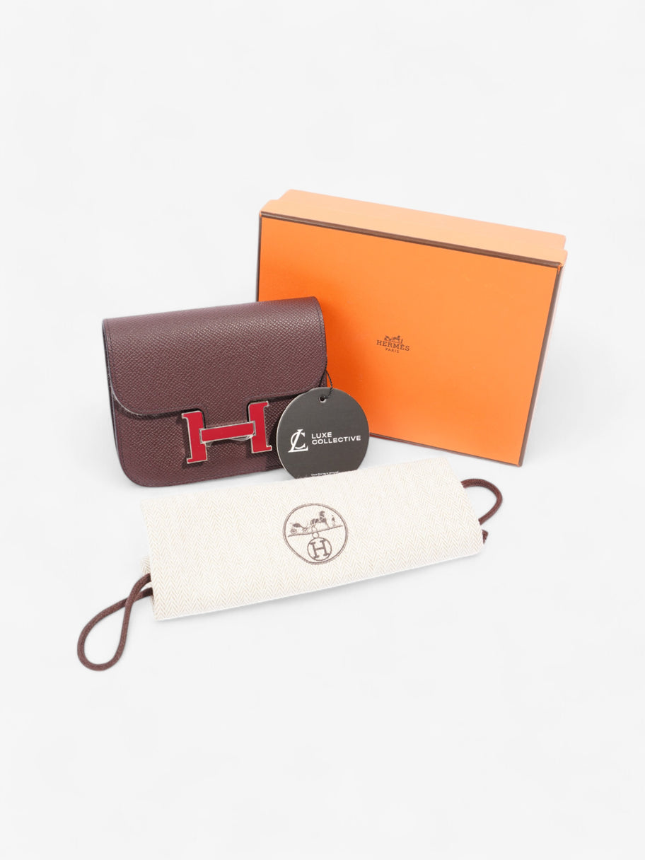 Hermes Constance Slim Wallet Rouge Sellier / Rubis Calfskin Leather Image 8