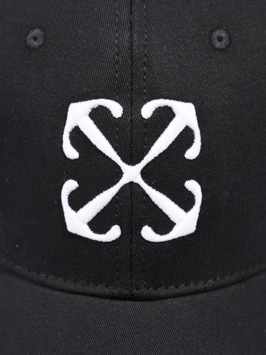 Off White Arrow Drill Baseball Cap Black / White Cotton Large Image 2