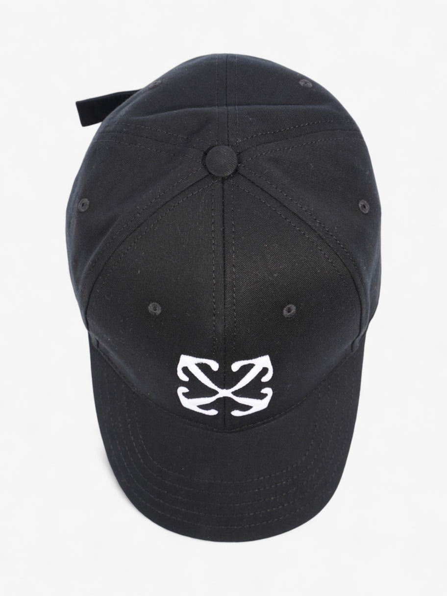 Off White Arrow Drill Baseball Cap Black / White Cotton Large Image 7