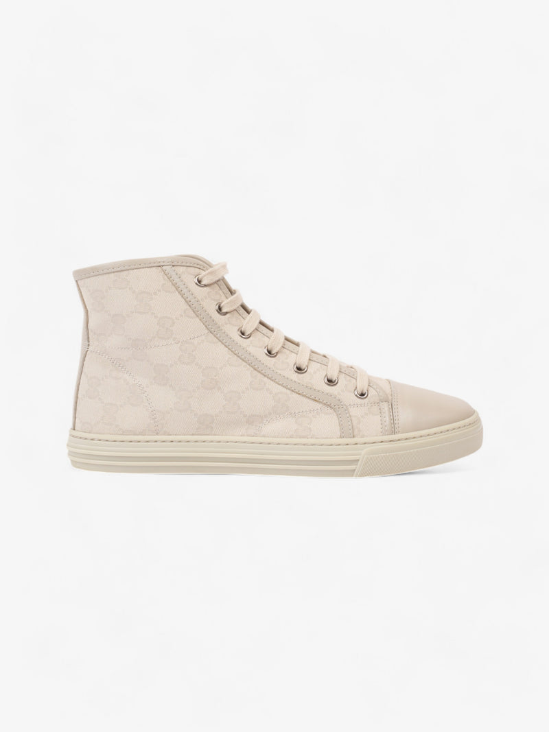  Gucci GG Monogram High-Top Sneakers Beige  Canvas EU 40 UK 7