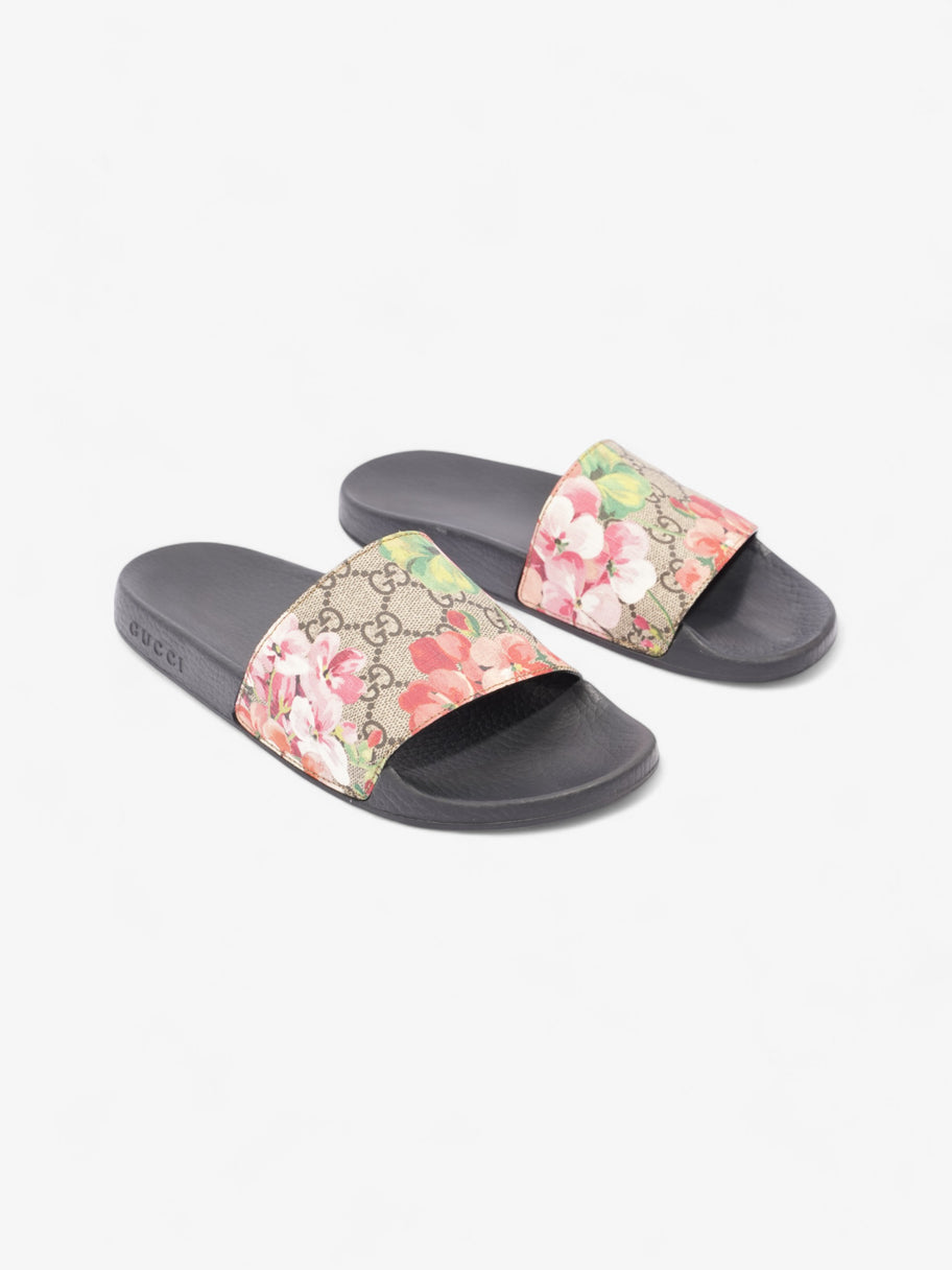 Gucci GG Supreme Blooms Floral Slides Beige  / Floral Canvas EU 38 UK 5 Image 2