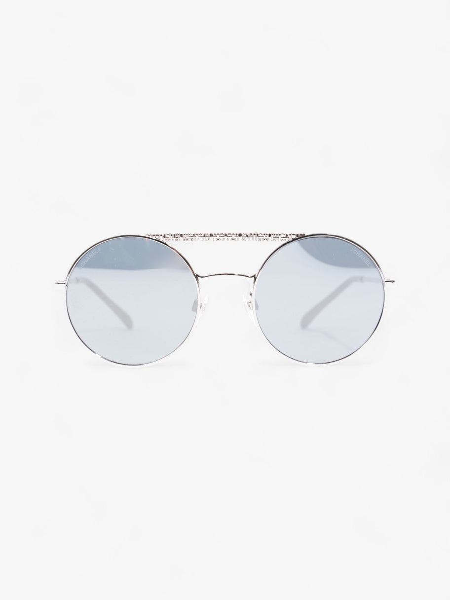 Chanel Round Sunglasses Silver Acetate 140mm Image 1