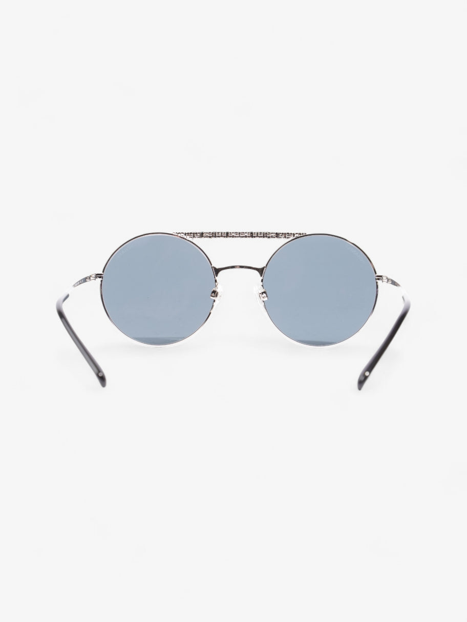 Chanel Round Sunglasses Silver Acetate 140mm Image 3