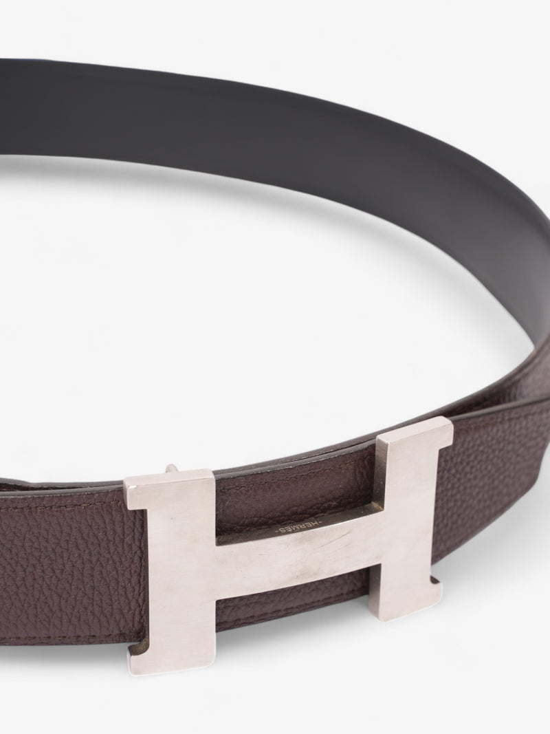  Hermes H Belt Buckle Reversible Brown / Black Leather 114cm