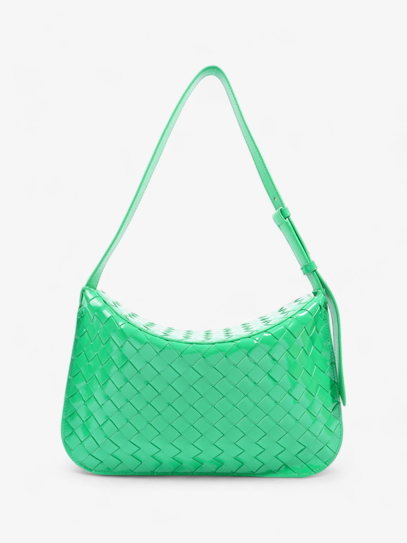  Bottega Veneta Intrecciato Cradle Fold Over Bag Green Calfskin Leather