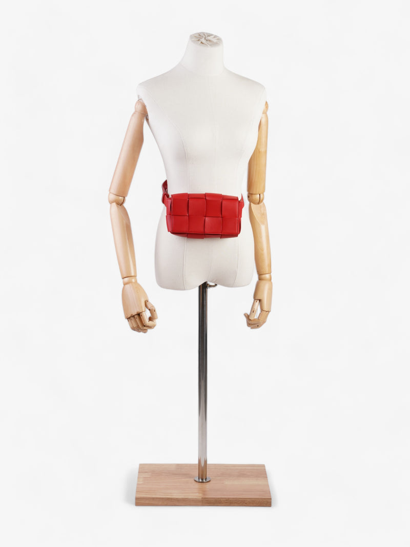  Bottega Veneta Cassette Belt Bag Red Leather