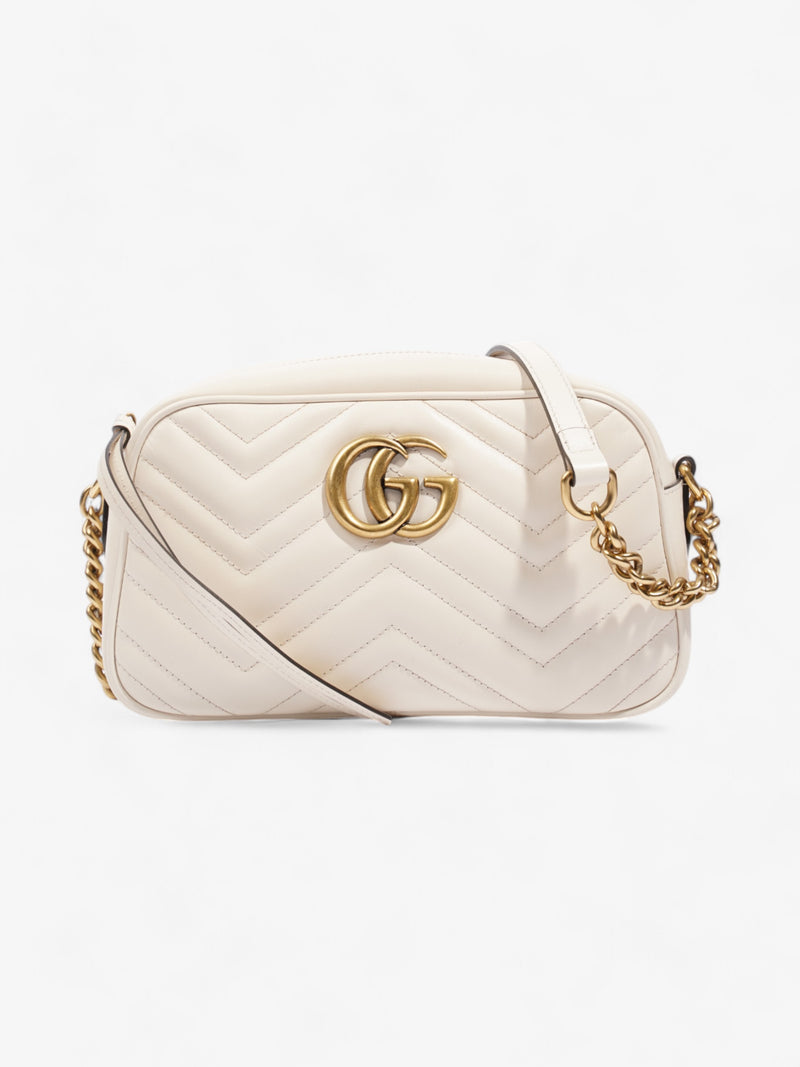  Gucci Marmont Zip White Matelasse Leather Small