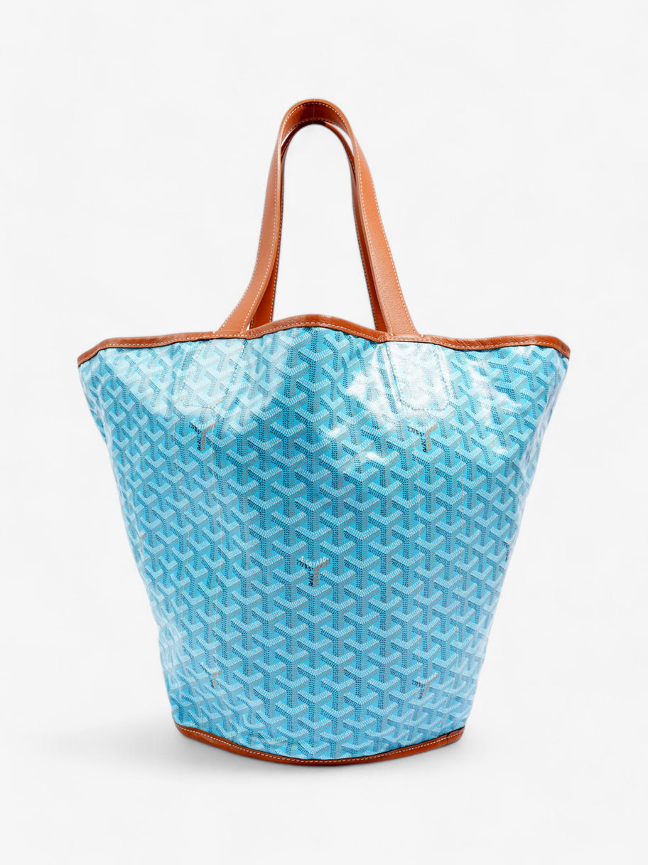 Goyard Belharra Reversible Beach Tote Bag Turquoise  / Natural Canvas Image 1