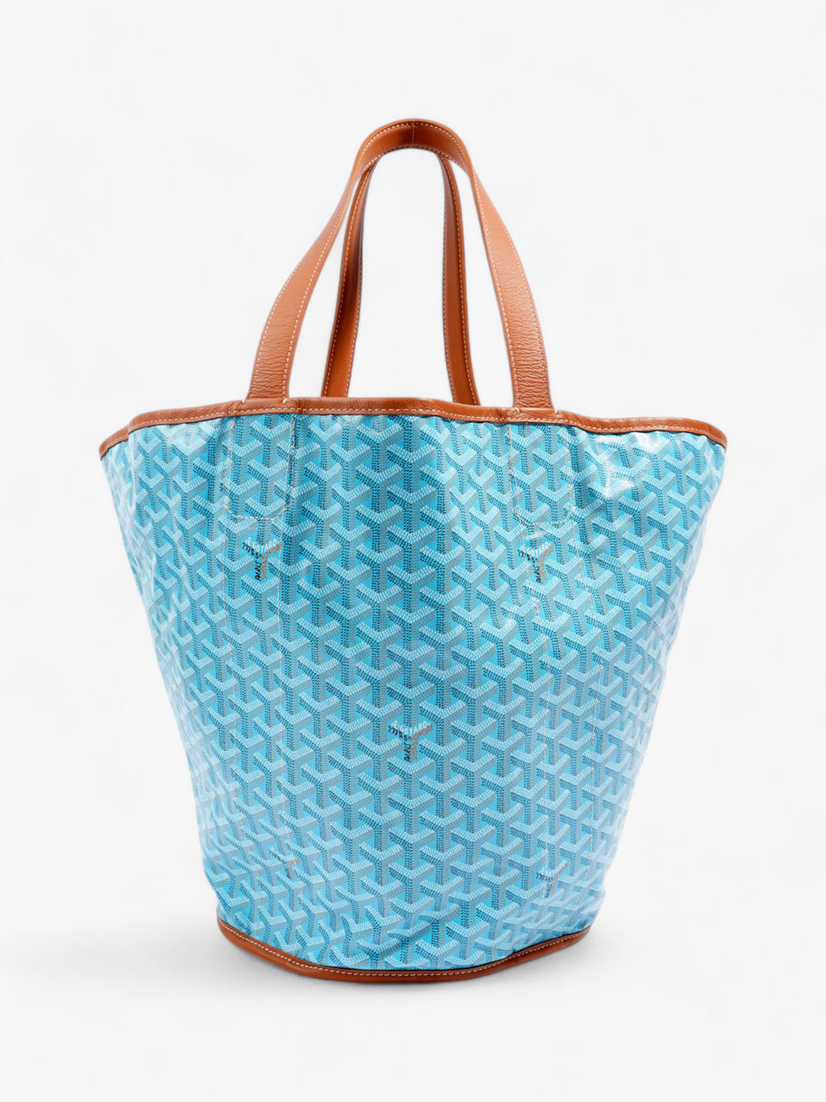 Goyard Belharra Reversible Beach Tote Bag Turquoise  / Natural Canvas Image 4