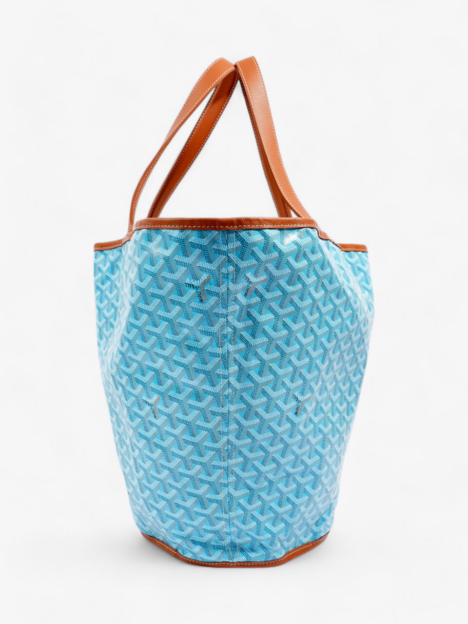 Goyard Belharra Reversible Beach Tote Bag Turquoise  / Natural Canvas Image 5