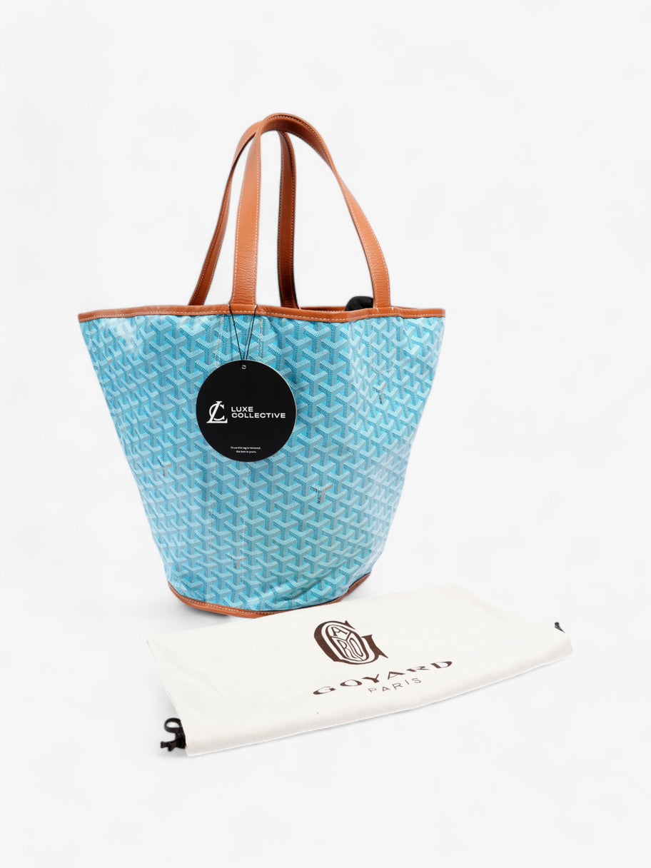 Goyard Belharra Reversible Beach Tote Bag Turquoise  / Natural Canvas Image 10