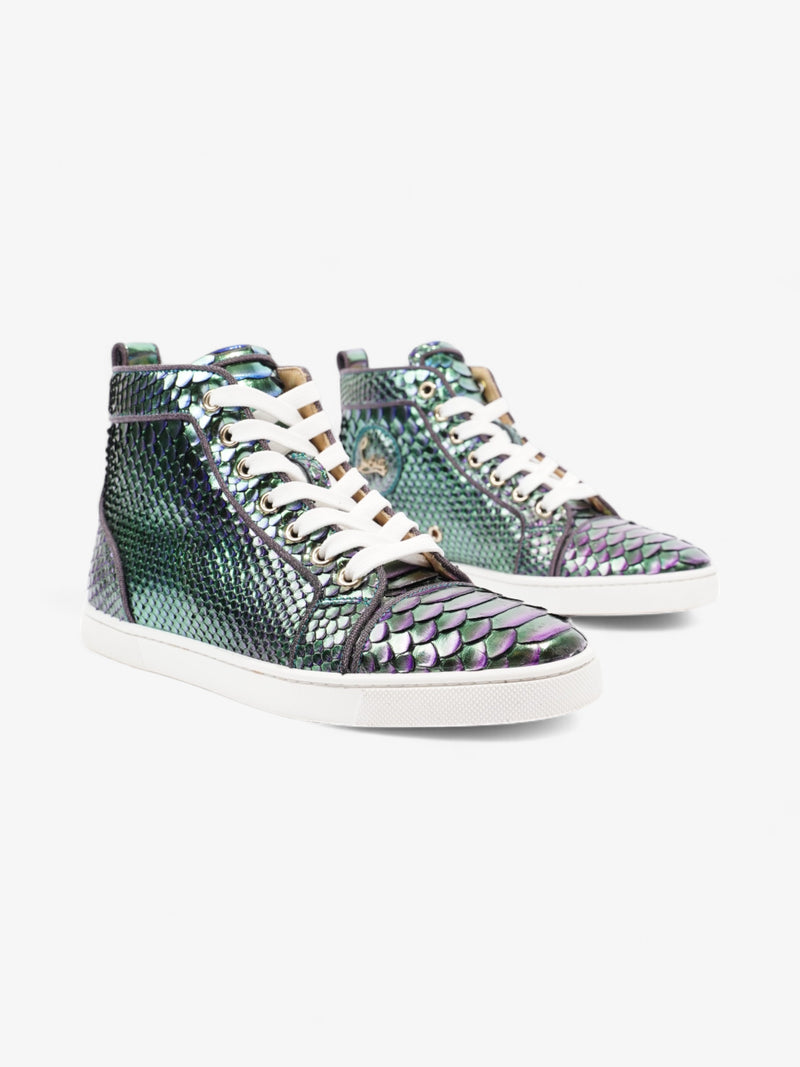  Christian Louboutin Bip Bip Orlato Flat Green / Purple Python EU 36 UK 3