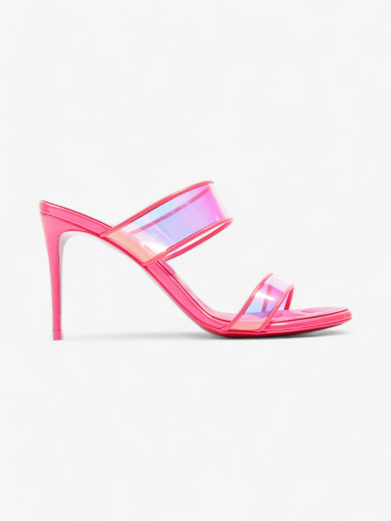  Christian Louboutin Just Loubi 85mm Fluo Pink PVC EU 37.5 UK 4.5