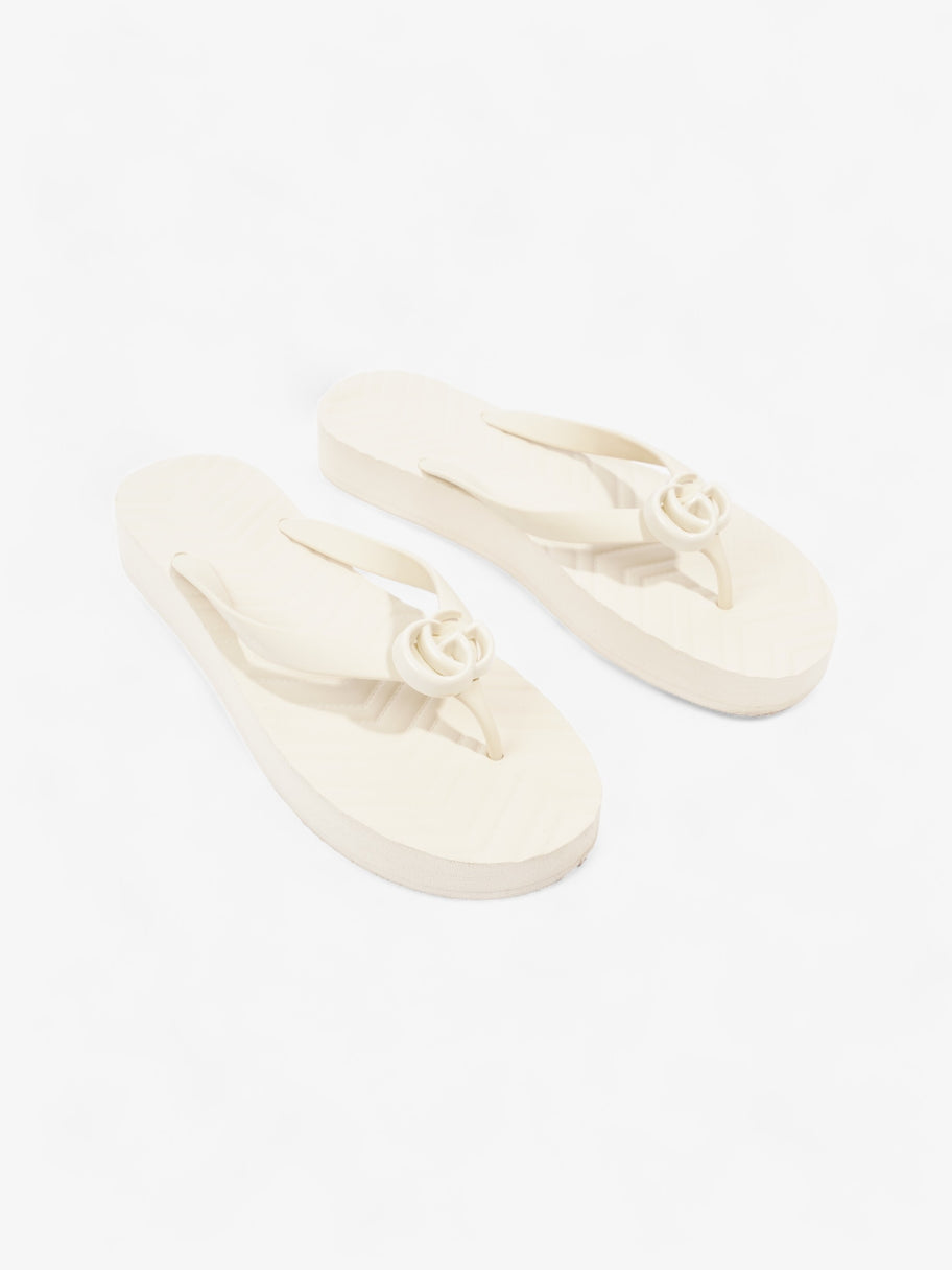 Gucci Marmont Thong Sandal Cream Rubber EU 42 UK 9 Image 2